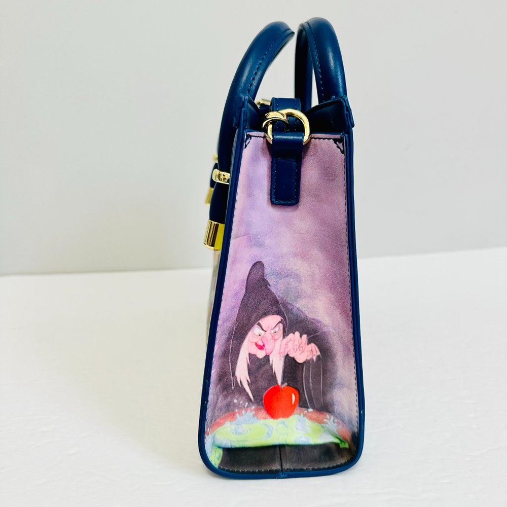 LOUNGEFLY DISNEY PRINCESS SNOW WHITE AND SEVEN DWARVES CROSSBODY SATCHEL - Picture 8 of 11
